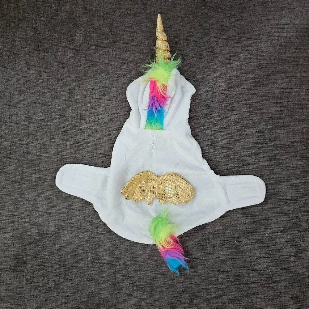 Party Dog Unicorn Dog Halloween Polyester Costume Multicolor Size XS/S